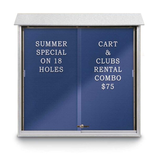 Outdoor Enclosed Combo Board, 72"x36", Satin Frame/Green & Black
